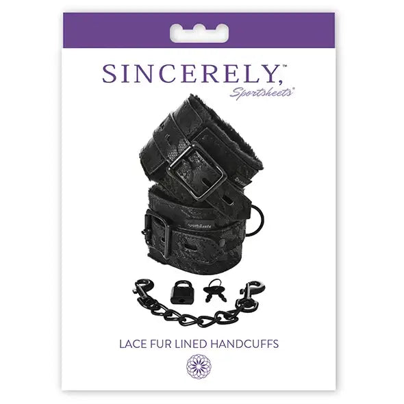 Sportsheets Sincerely Lace Fur Lined Handcuffs – Lace and Soft