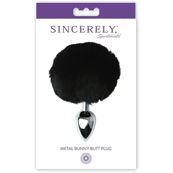 Anal plug - Sportsheets Sincerely Metal Bunny Butt Plug Black