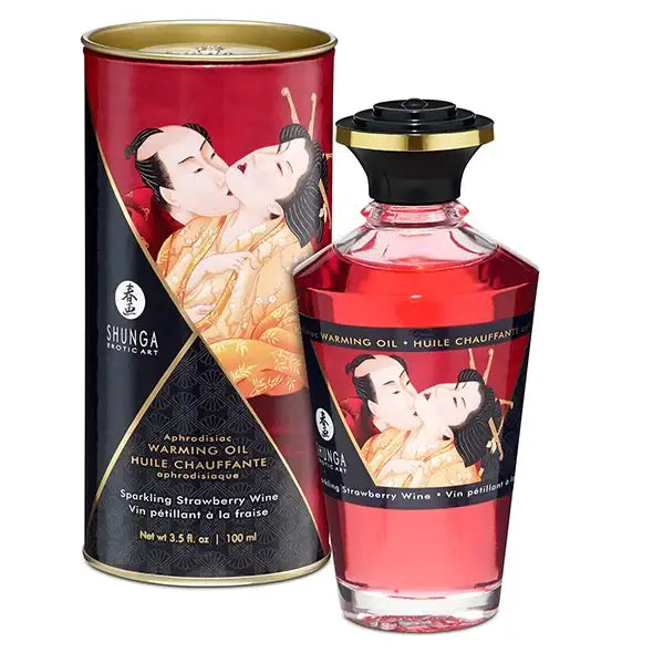Warming massage oil - Shunga Aphrodisiac Warming Oil Sparkling Strawberry Wine 100 ml