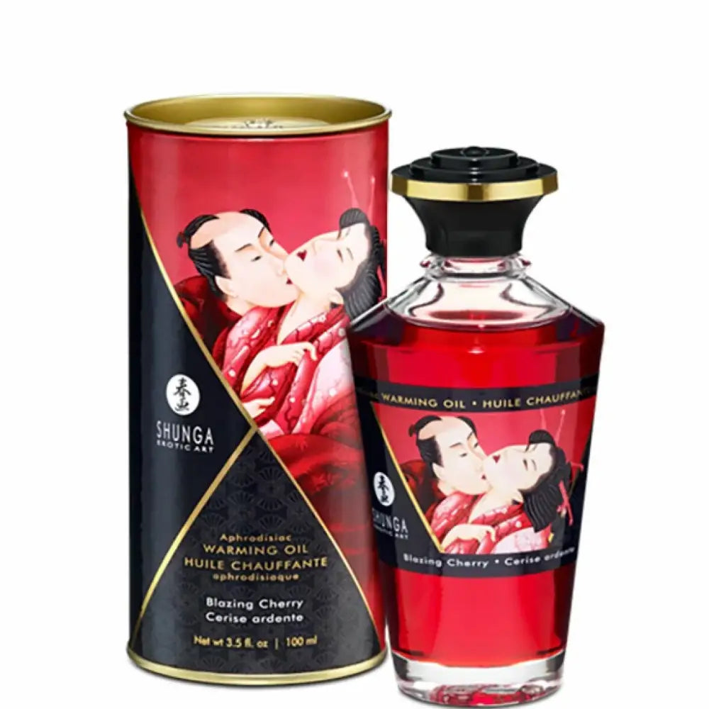Warming massage oil - Shunga Aphrodisiac Warming Oil Blazing Cherry 100 ml