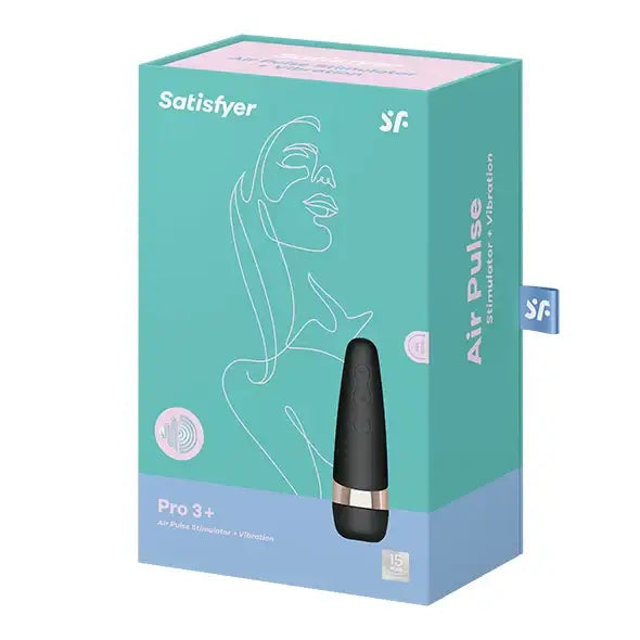 Czarny Wibrator z masażerem powietrznym - Satisfyer Pro 3 Vibration