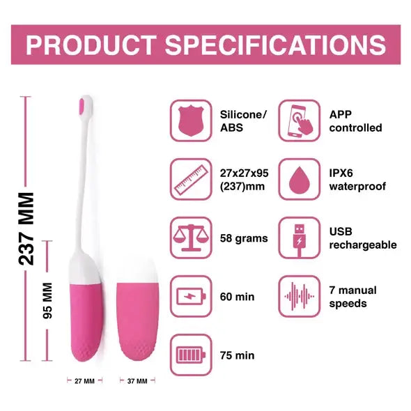 Vibrating Egg - Magic Motion Vini Pink