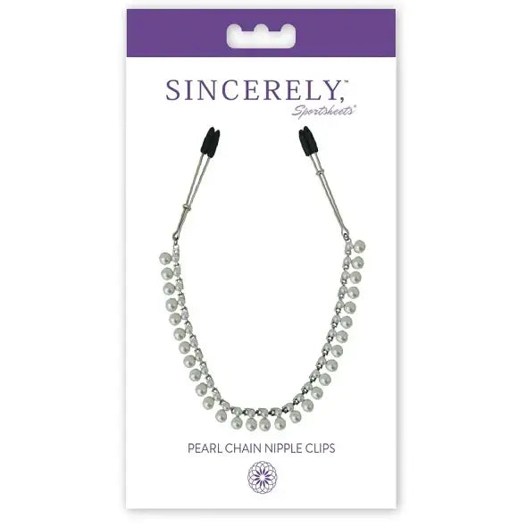 Nipple Clamps - Sportsheets Sincerely Pearl Chain Nipple Clips