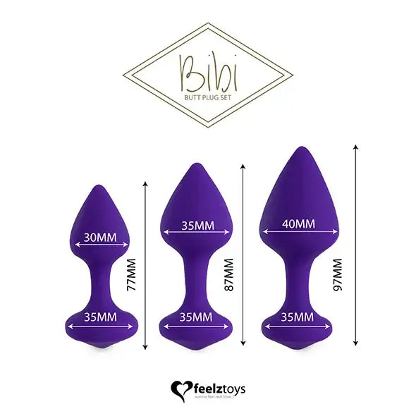 Anal Plug Set - FeelzToys Bibi Purple 3 pcs