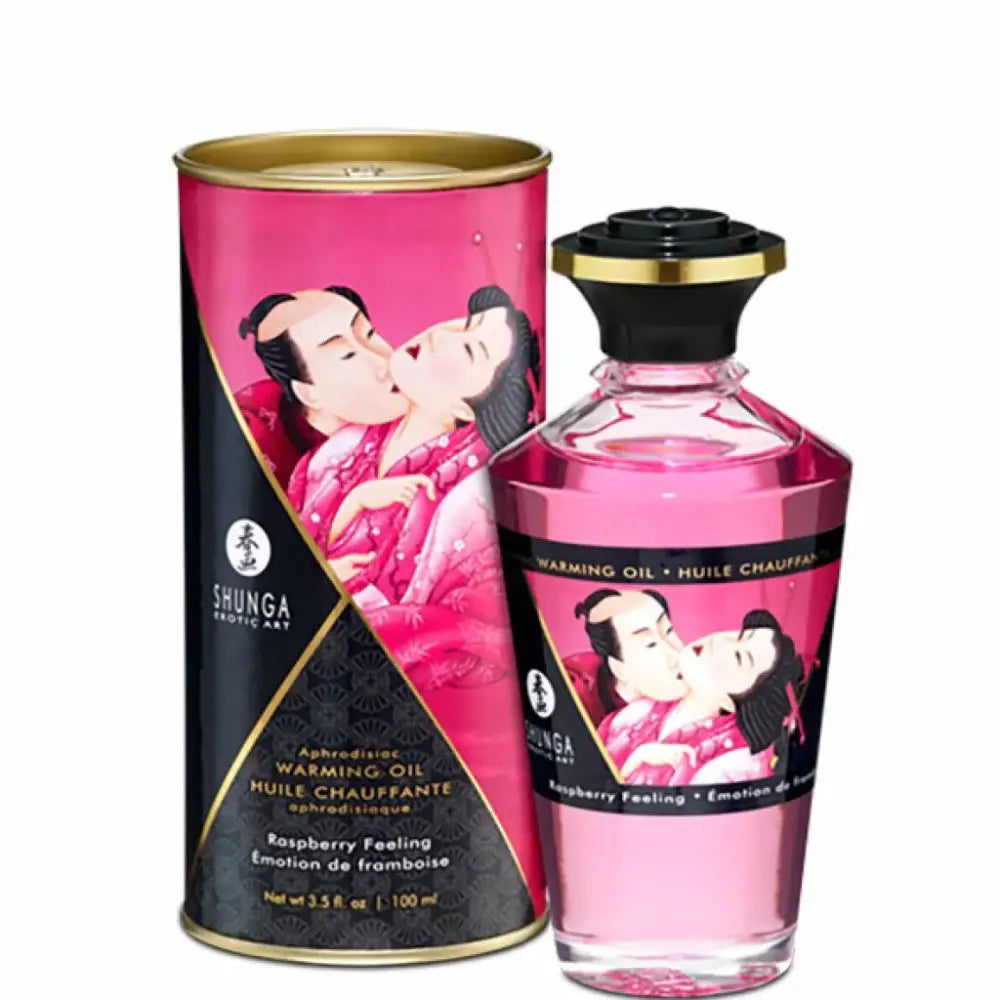 Warming massage oil - Shunga Aphrodisiac Warming Oil Raspberry Feeling 100 ml